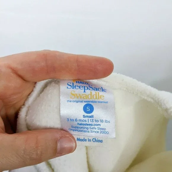 HALO Sleep Sack Swaddle Fleece Baby Sleeping Sack White Size Small 3-6 months - Picture 4 of 4